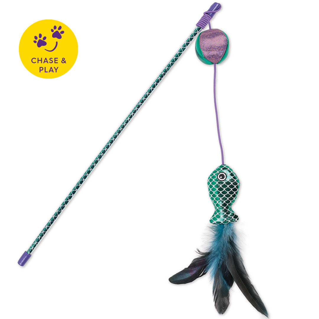 Kazoo Cat Toy Play Wand Ripple Fish