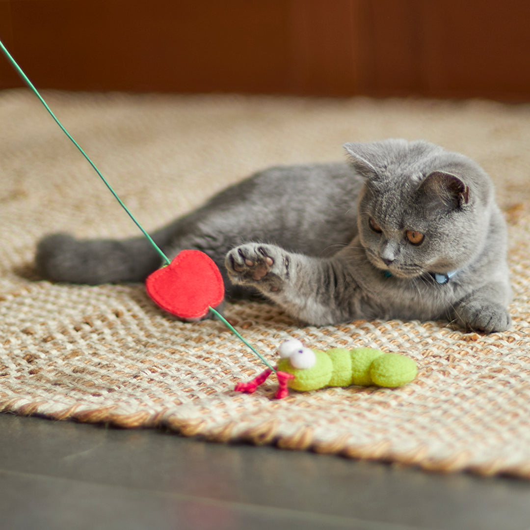 Kazoo Cat Toy Play Wand Munchy Caterpillar