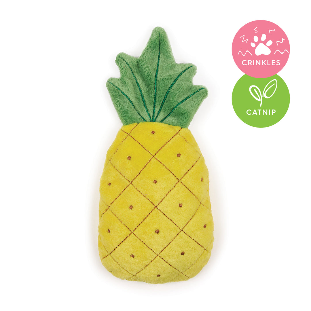 Kazoo Cat Toy Crinkly Pineapple