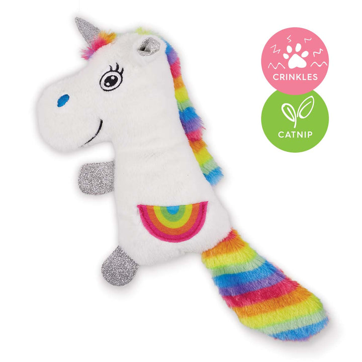 Kazoo Cat Toy Crinkle Unicornwcatnip