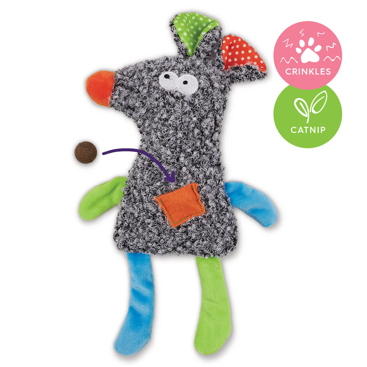 Kazoo Cat Toy Crinkle Mousewcatnip