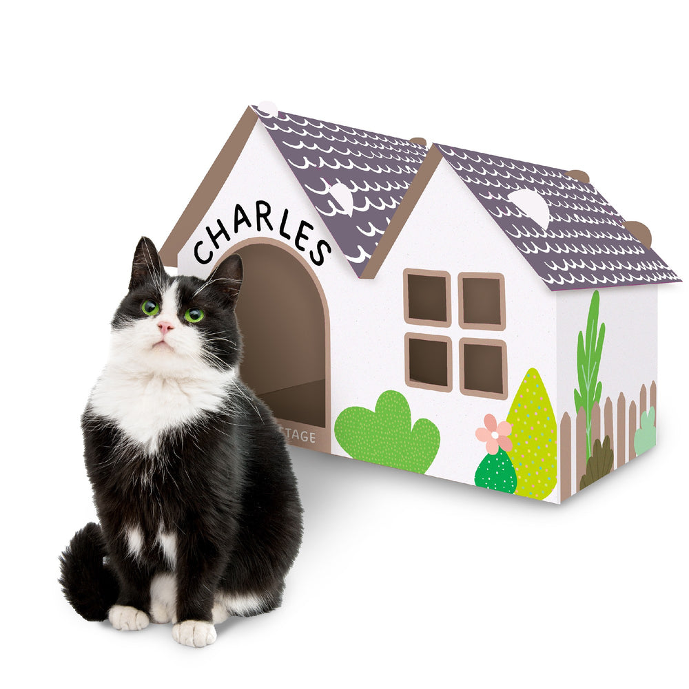 Kazoo Cat Cottage Cardboard House