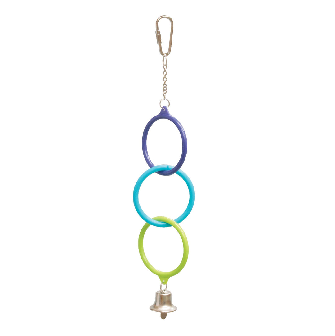 Kazoo Bird Toy Triple Cage Ring With Bell 