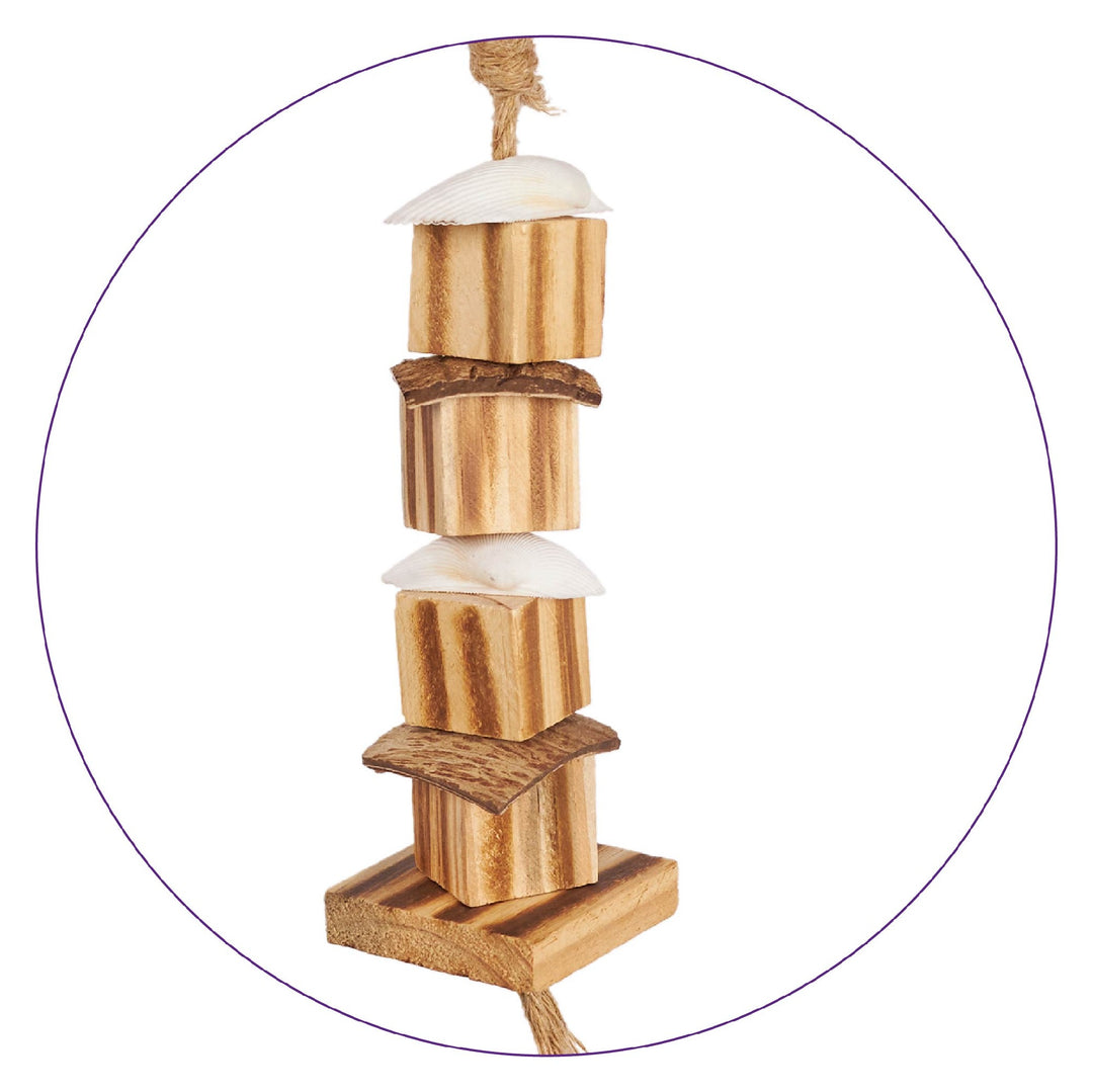 Kazoo Bird Toy Natural Bird Beak Tower With Shells