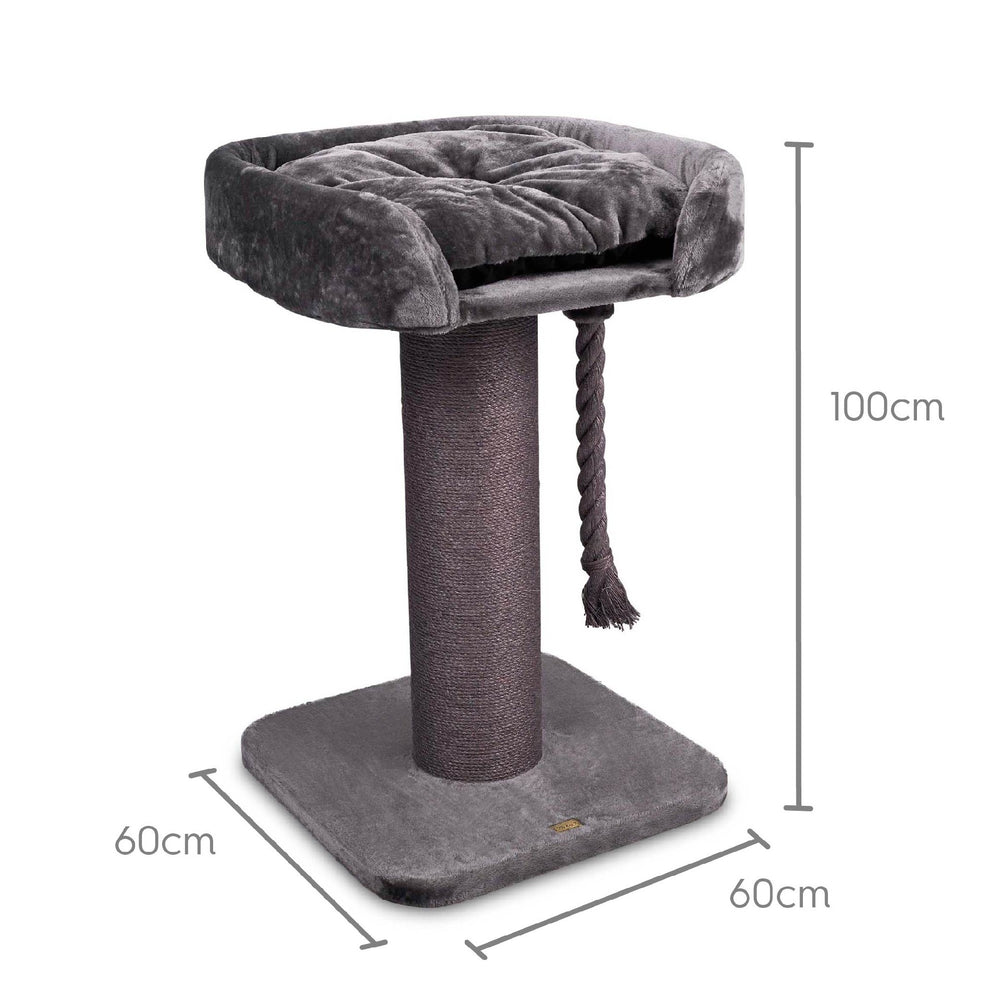 Kazoo Cat Scratch Pole High Bed W/rope Charcoal