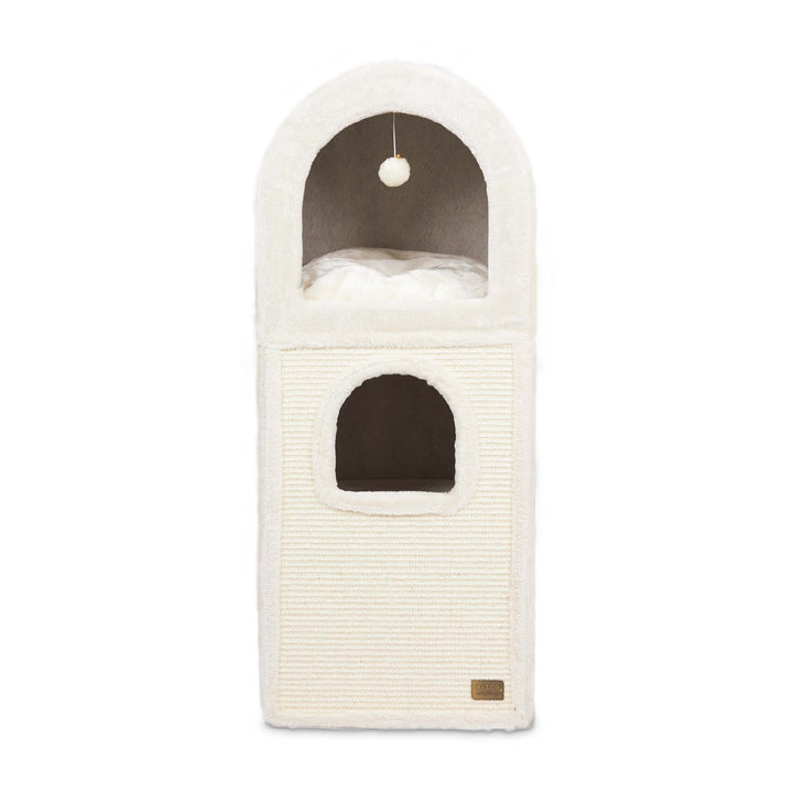 Kazoo Cat Scratch Pole Den 3 Chambers Cream