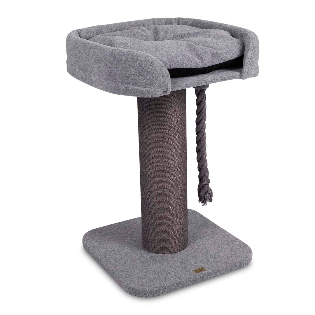 Kazoo Cat Scratch Pole Carpet High Bed W/rope Ash