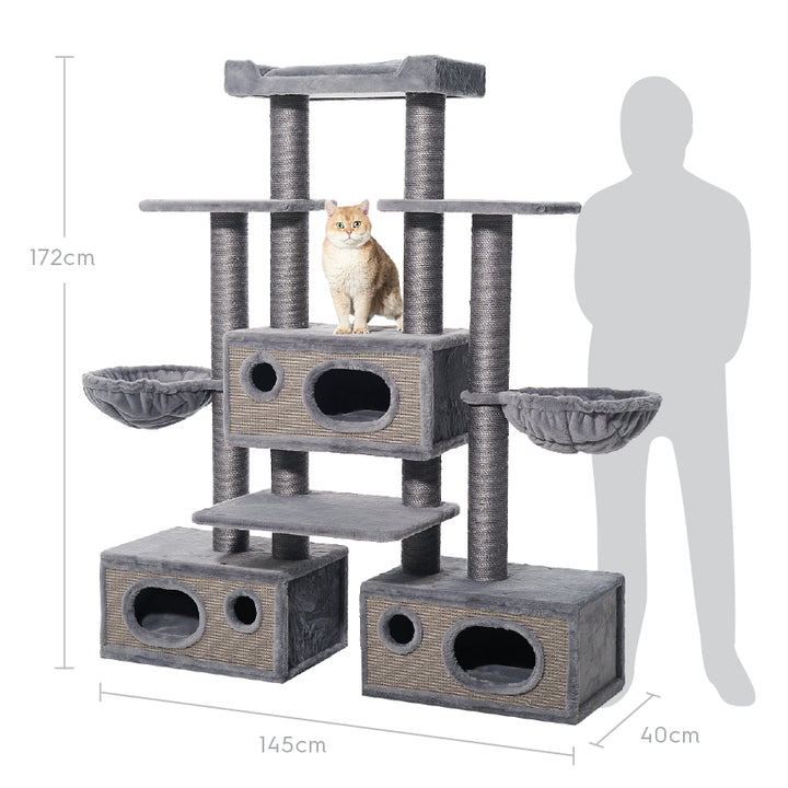 Kazoo Cat Scratch Pole Hideaway Cat Climb Castle Grey 15600
