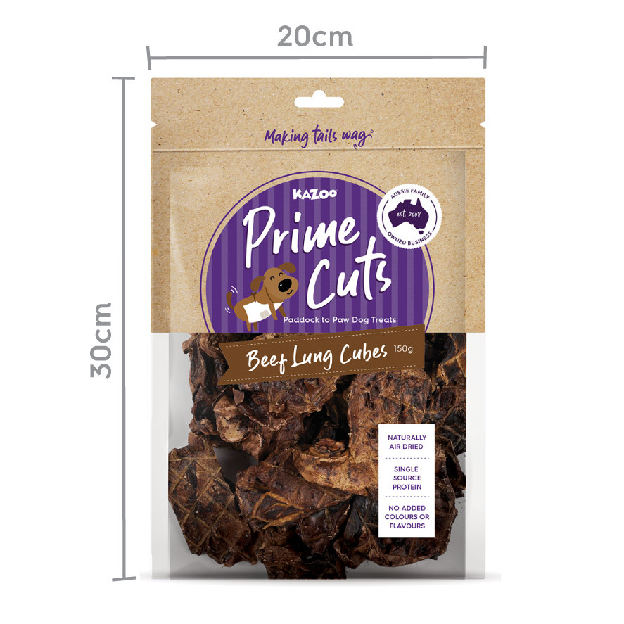Kazoo Prime Cuts Beef Lung Cubes 150g 