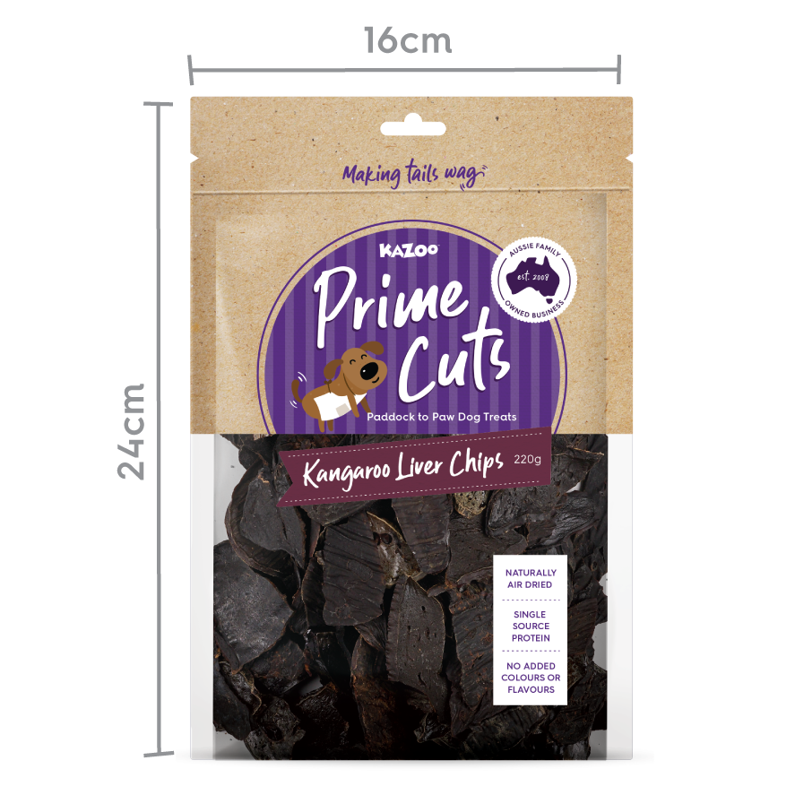 Kazoo Prime Cuts Kangaroo Liver Chips 220g