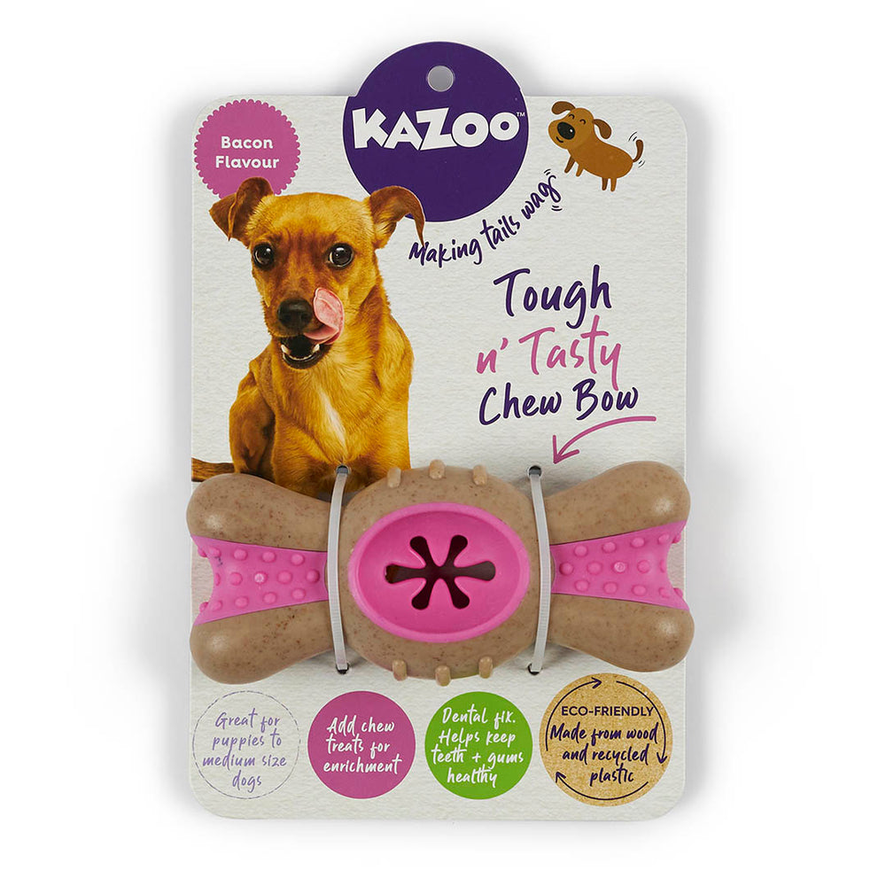 Kazoo Dog Tough N Tasty Chew Bow - Bacon