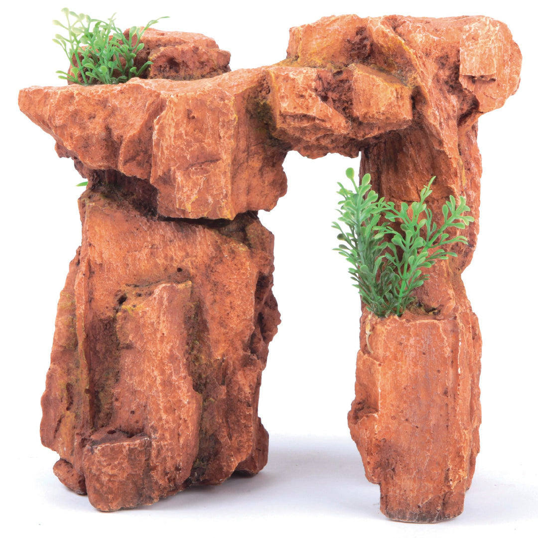 Kazoo Ornament Red Stonehenge W/plants 20cm