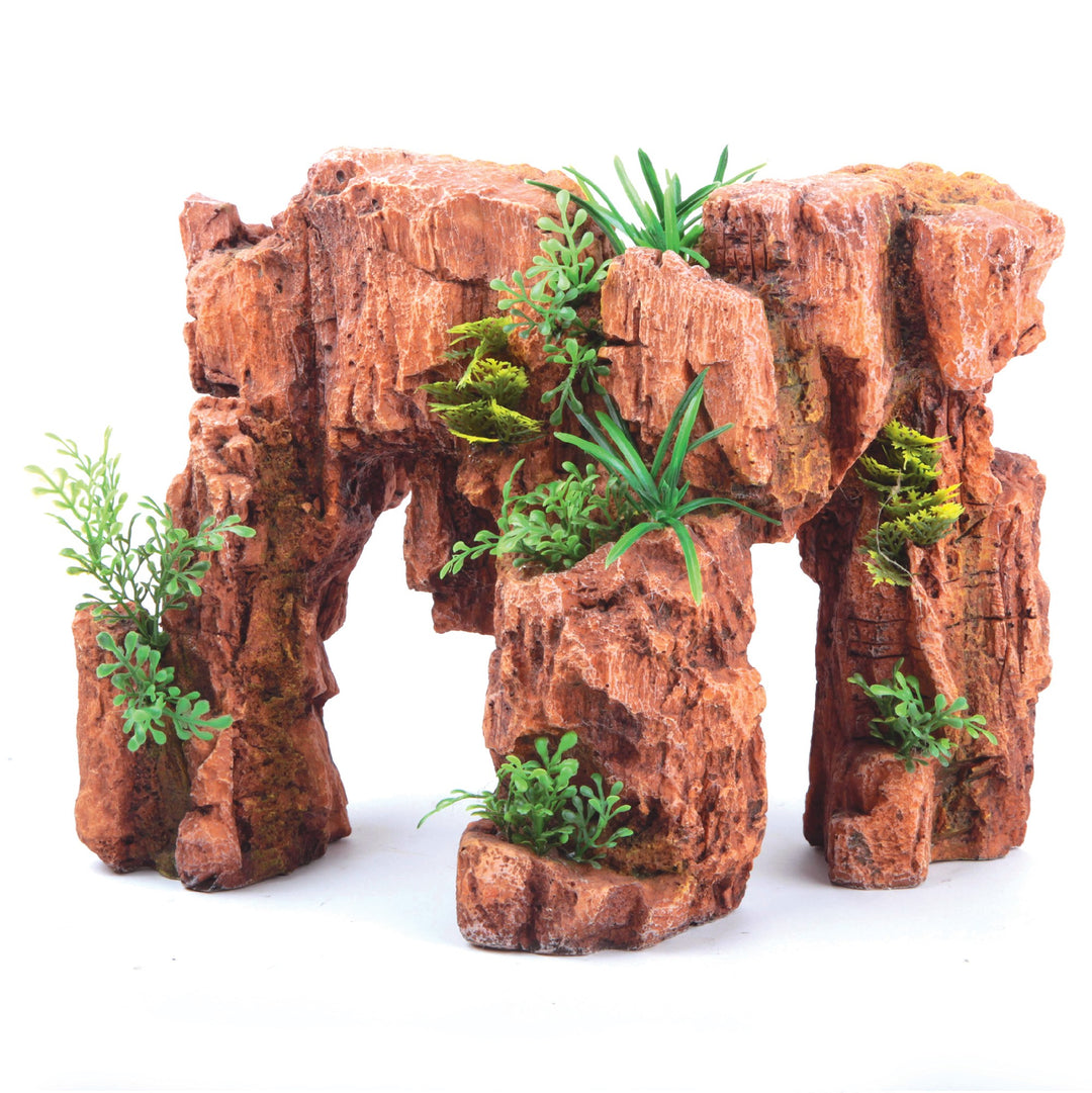 Kazoo Ornament Red Stonehenge W/plant 20cm - Medium