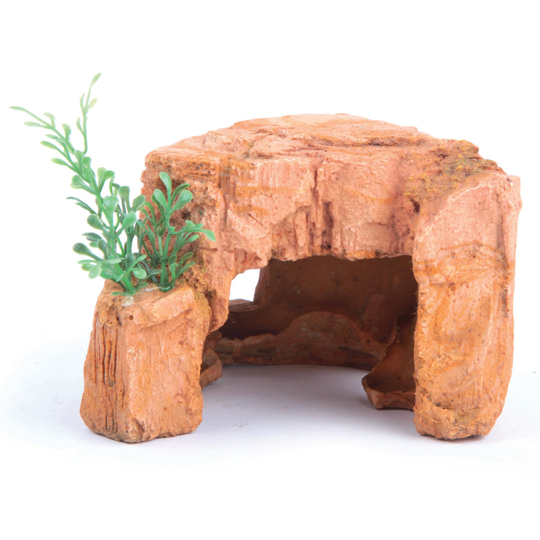 Kazoo Ornament Sandstone Rock W/plant Mini