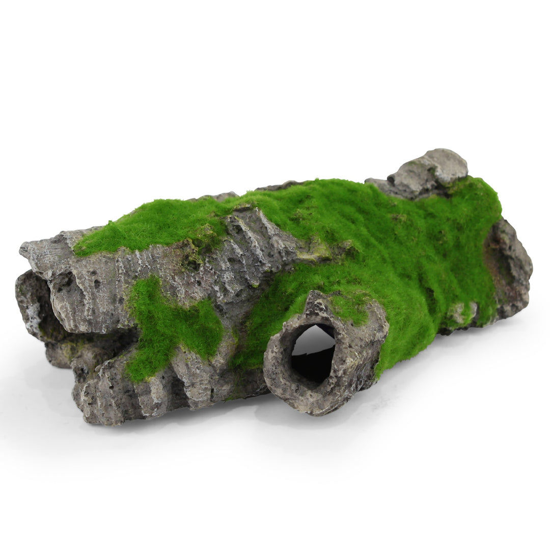 Kazoo Ornament Log W/textured Moss - Medium