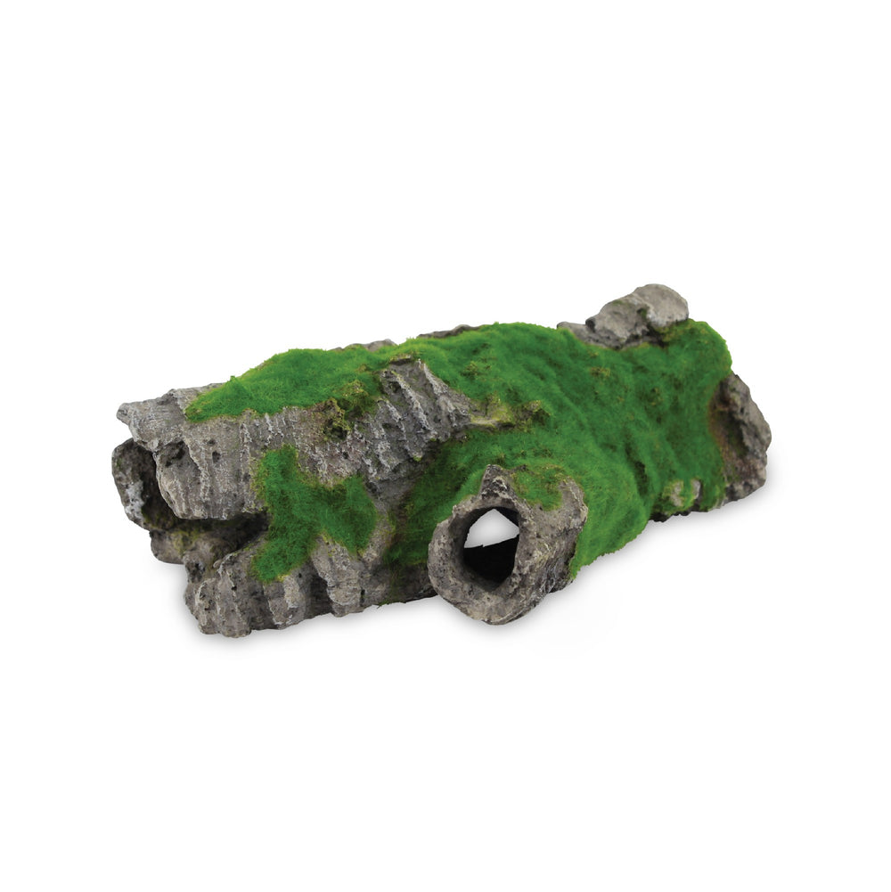 Kazoo Ornament Log W/textured Moss - Medium