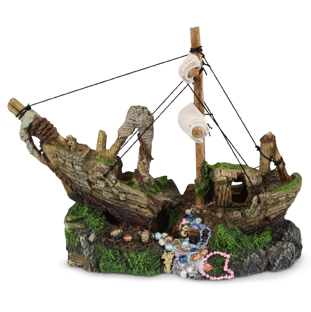 Kazoo Ornament Shipwreck W/ Treasure & Sail Small