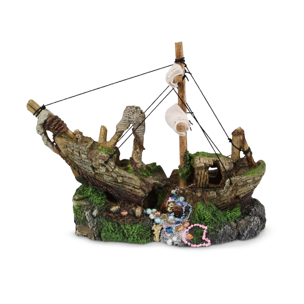 Kazoo Ornament Shipwreck W/ Treasure & Sail Small