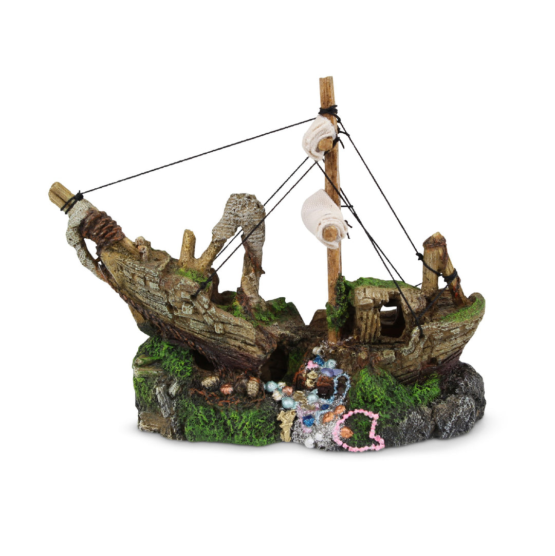 Kazoo Ornament Shipwreck W/ Treasure & Sail Small