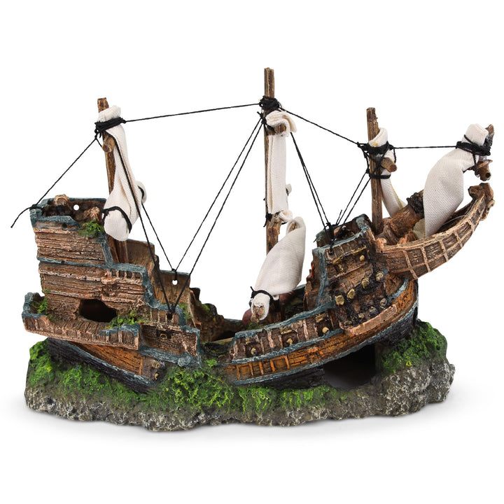Kazoo Ornament Shipwreck W/ Treasure & Sail Small