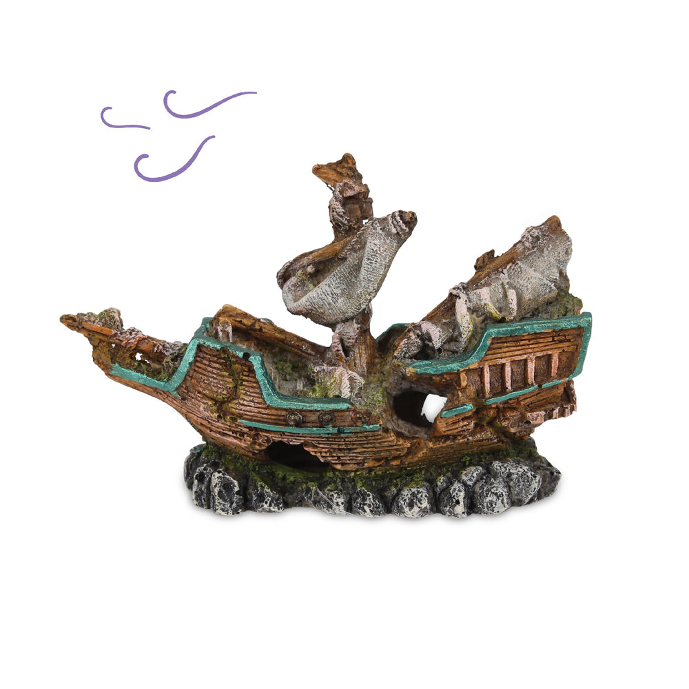 Kazoo Ornament Galleon On Rocks - Small
