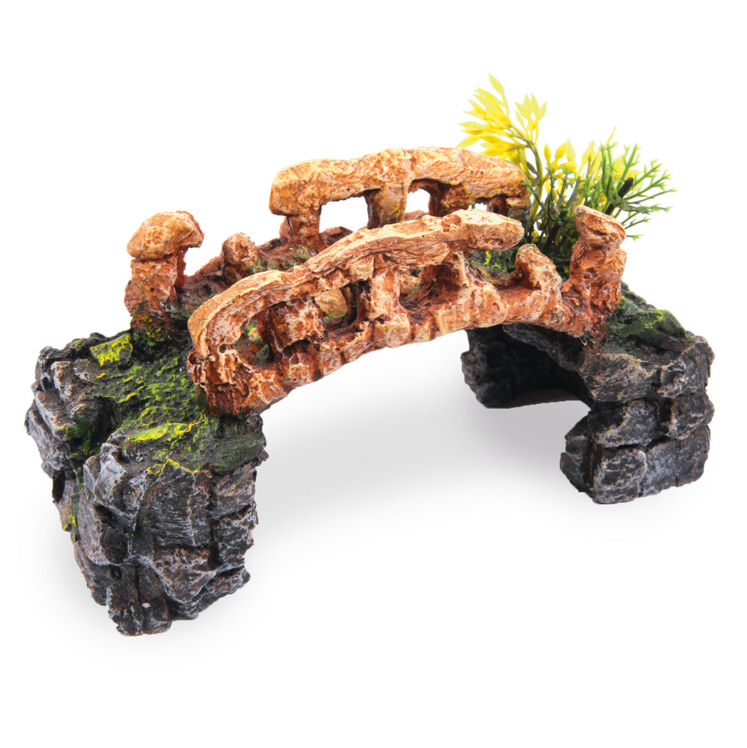 Kazoo Ornament Stone Bridge W/plants Small