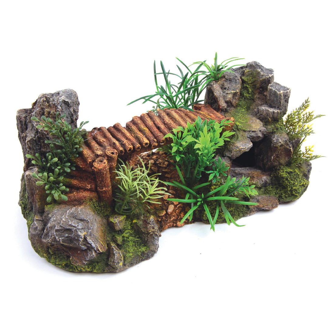Kazoo Ornament Bamboo Bridge W/plants Large