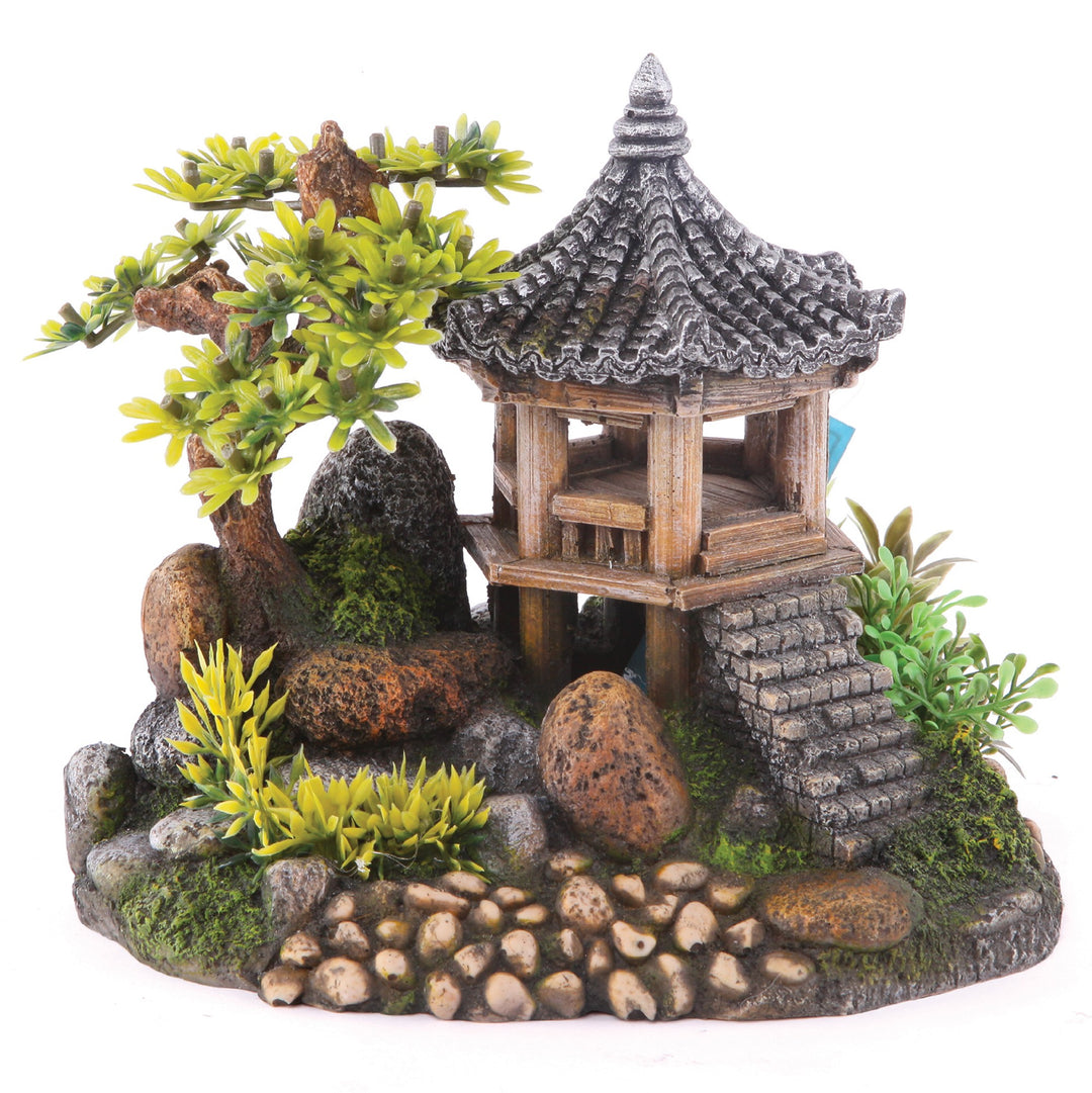 Kazoo Ornament Chinese Temple W/plants Medium
