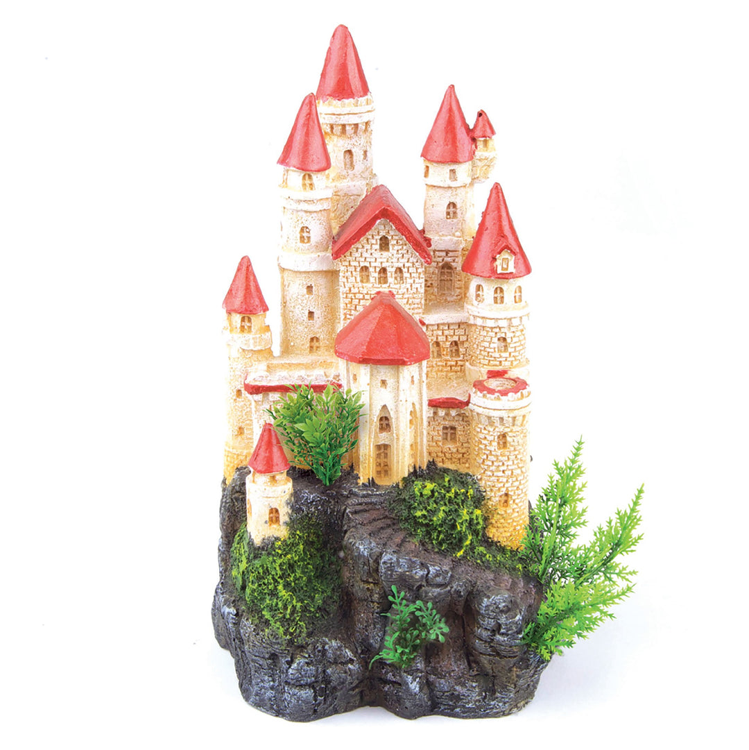 Kazoo Ornament Castle - W/plants & Red Roof - Small