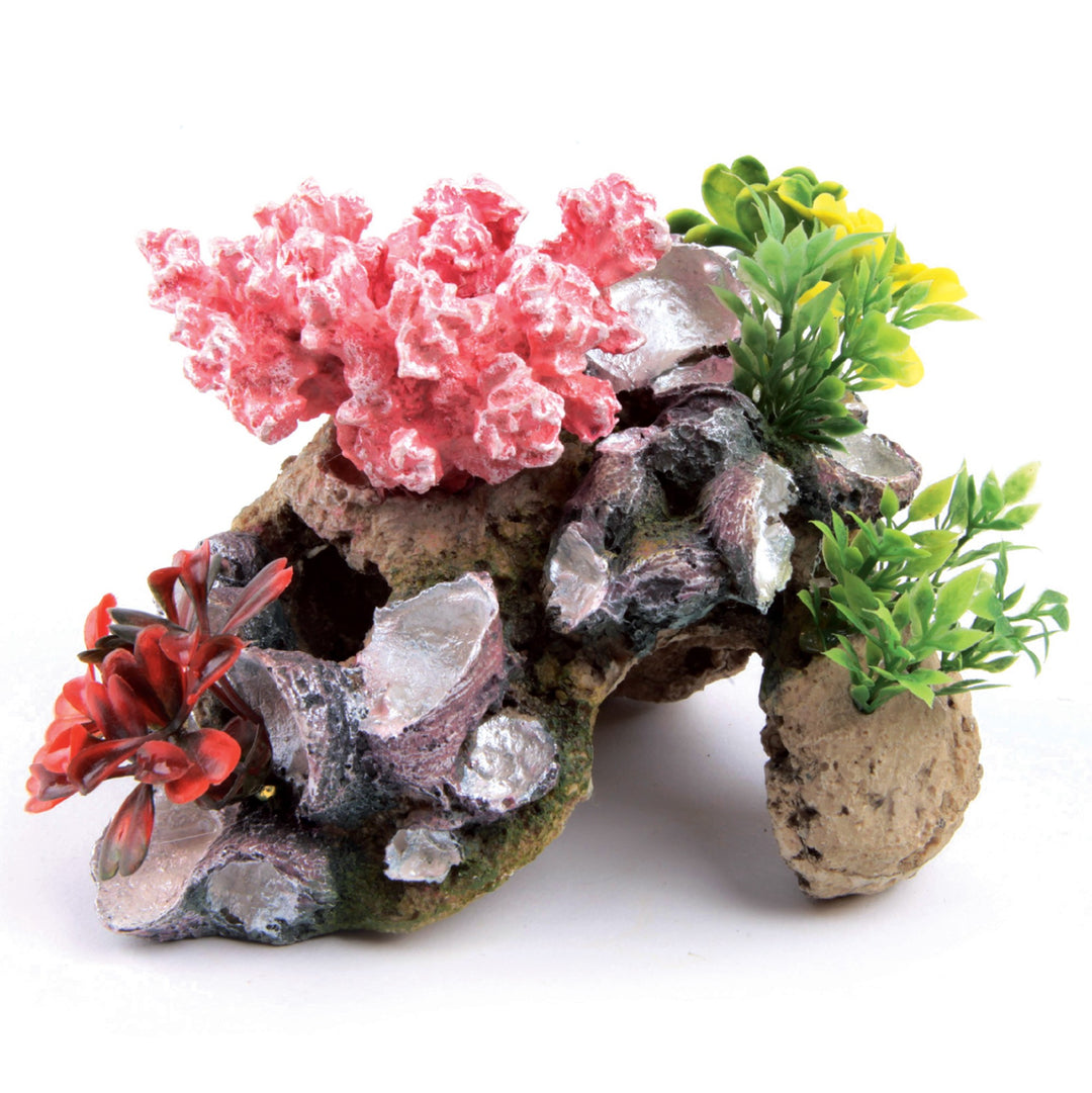 Kazoo Ornament Coral W/rock & Plants Small