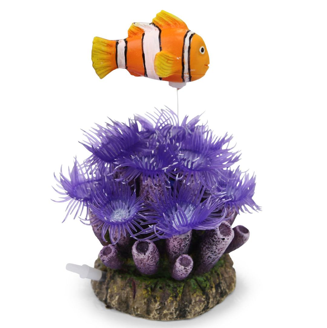 Kazoo Ornament Soft Coral W/ Clown Fish And Air - Small