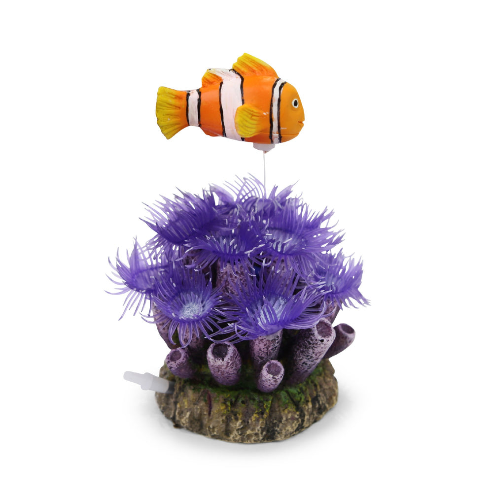 Kazoo Ornament Soft Coral W/ Clown Fish And Air - Small