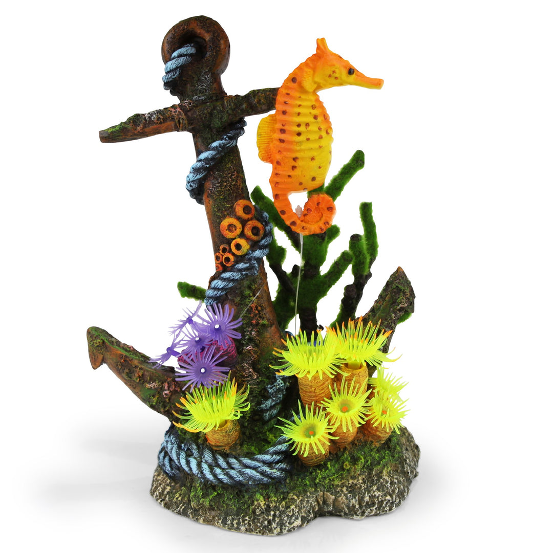 Kazoo Ornament Anchor With Floating Seahorse & Air - Medium