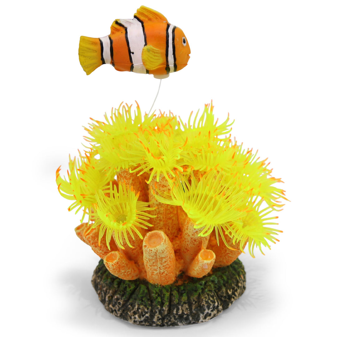 Kazoo Ornament Fluro Soft Coral W/floating Fish & Air Smal