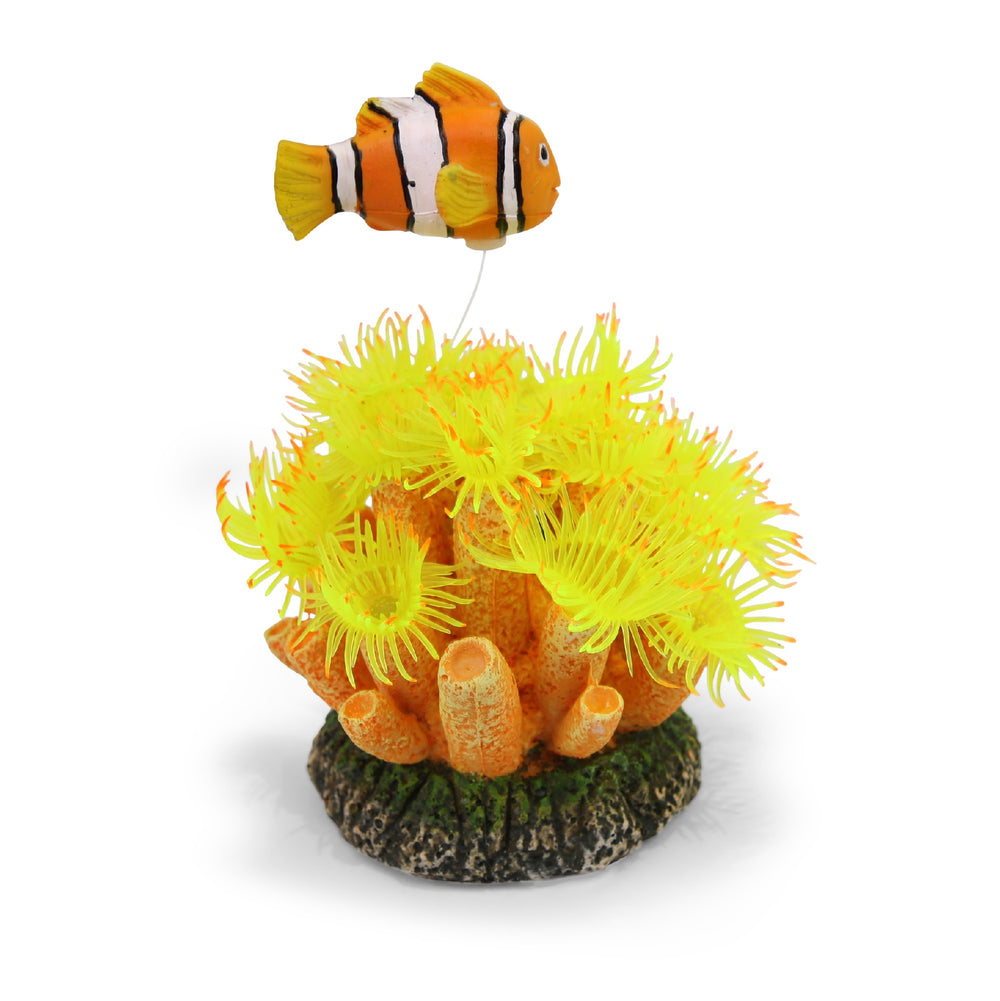 Kazoo Ornament Fluro Soft Coral W/floating Fish & Air Smal