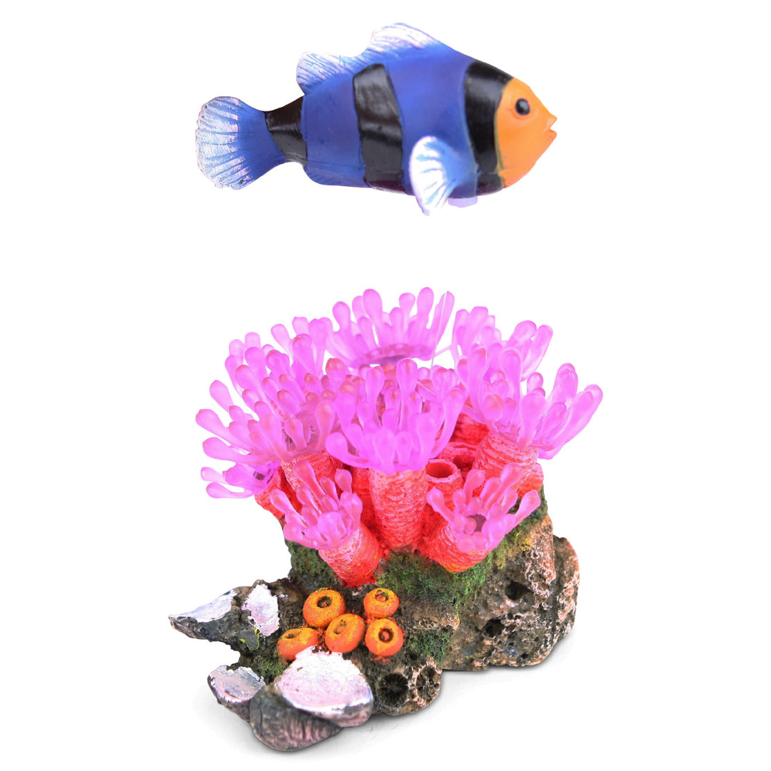 Kazoo Ornament Pink Soft Coral W/floating Fish And Air - M