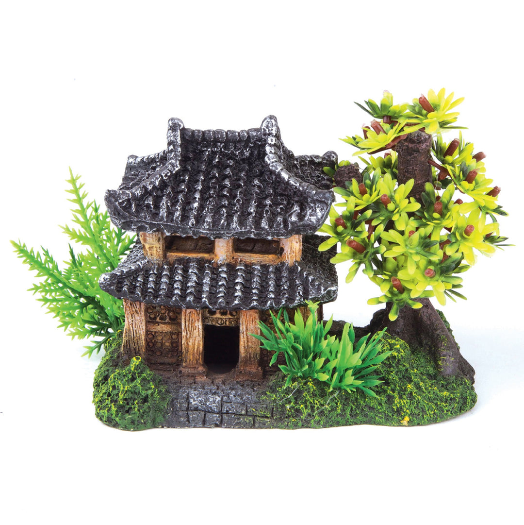 Kazoo Ornament Jungle Hut W/plants Medium
