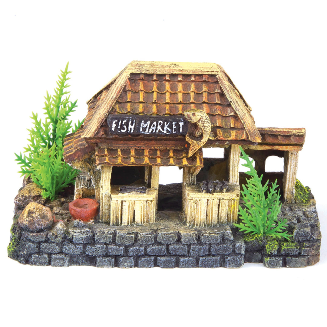 Kazoo Ornamentfish Market Hut W/plants - Medium