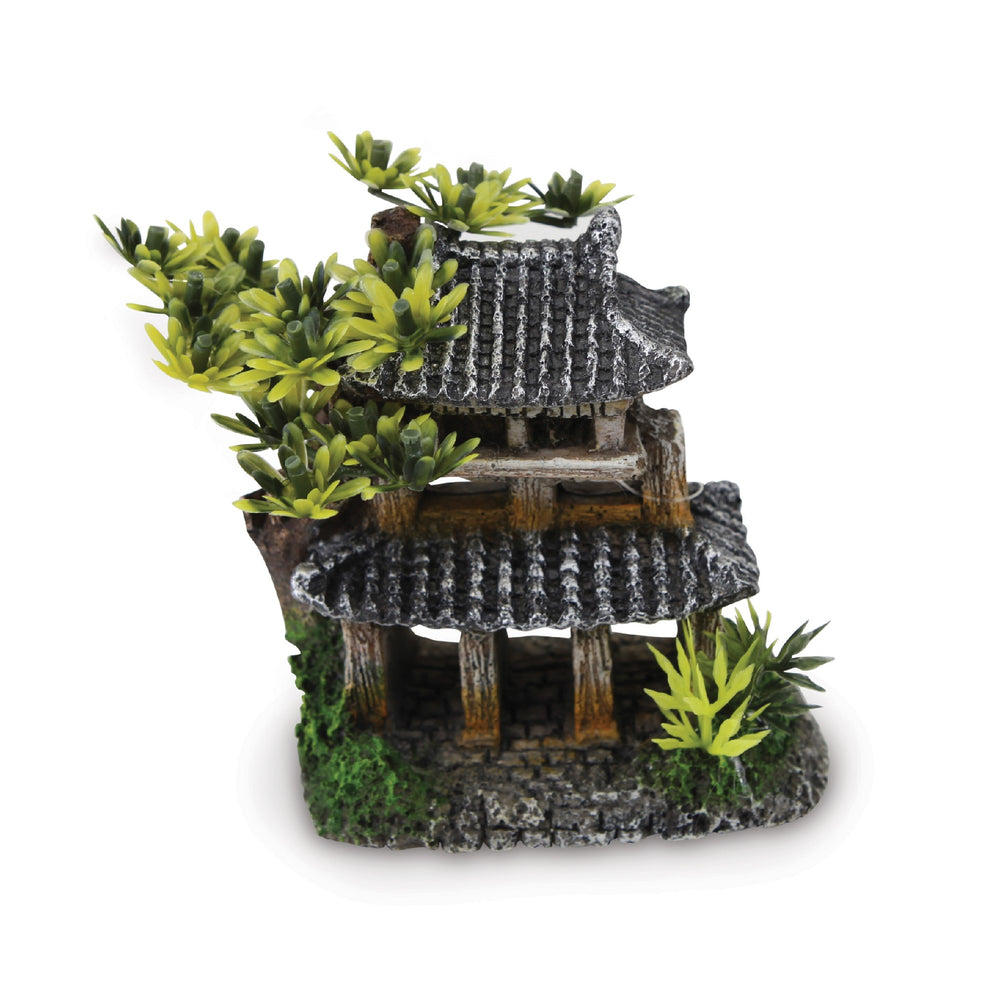 Kazoo Ornament Korean Temple W/plants - Small