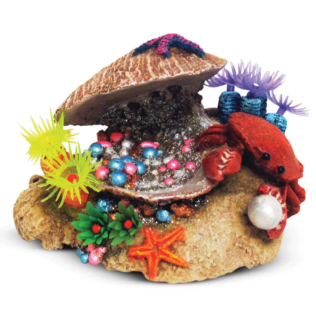 Kazoo Ornament Clam W/soft Coral & Crab - Small