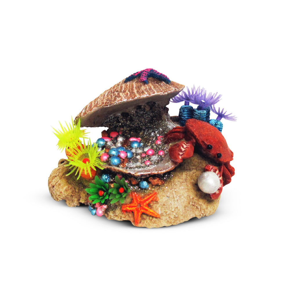 Kazoo Ornament Clam W/soft Coral & Crab - Small