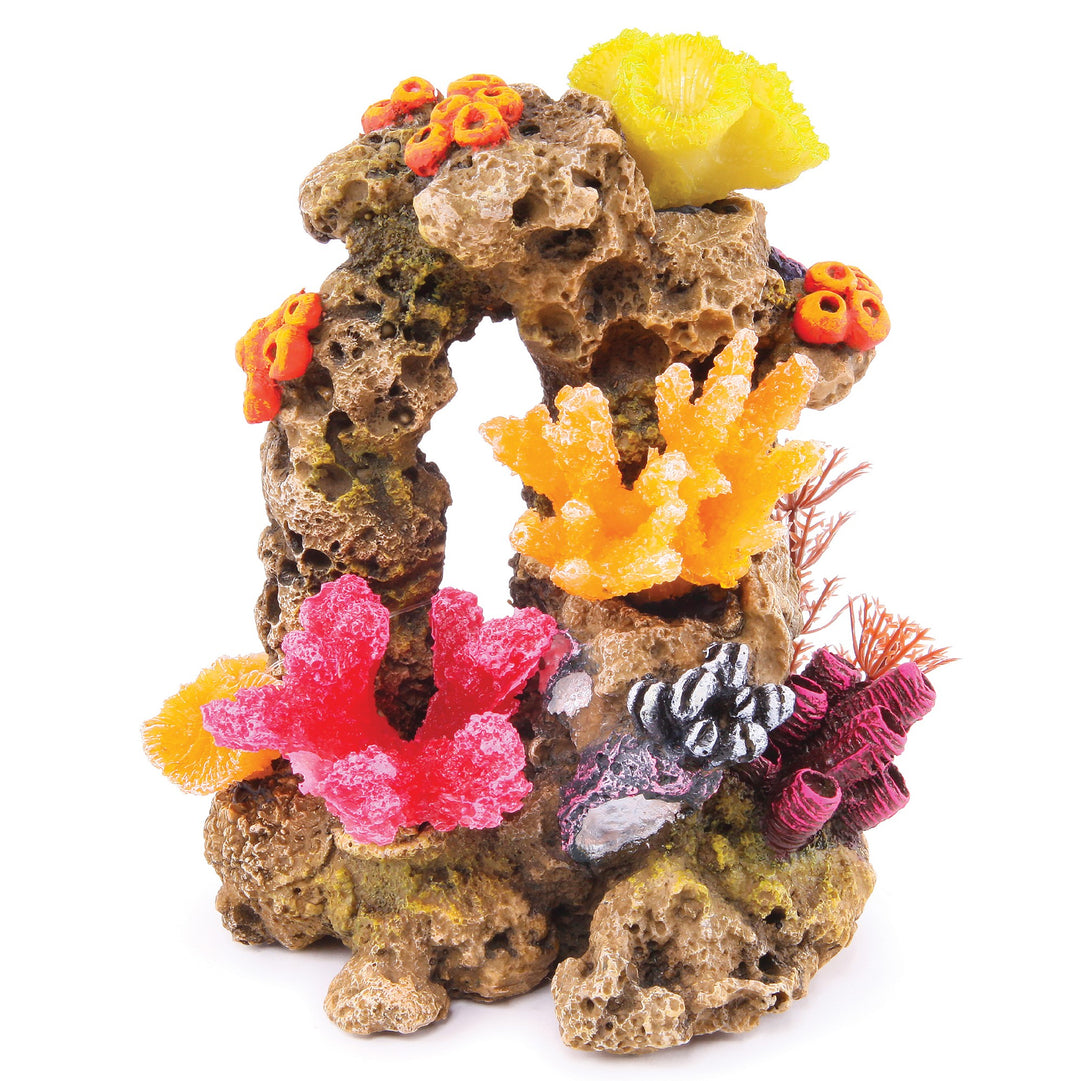 Kazoo Ornament Reef Rock W/coral And Plants - Medium