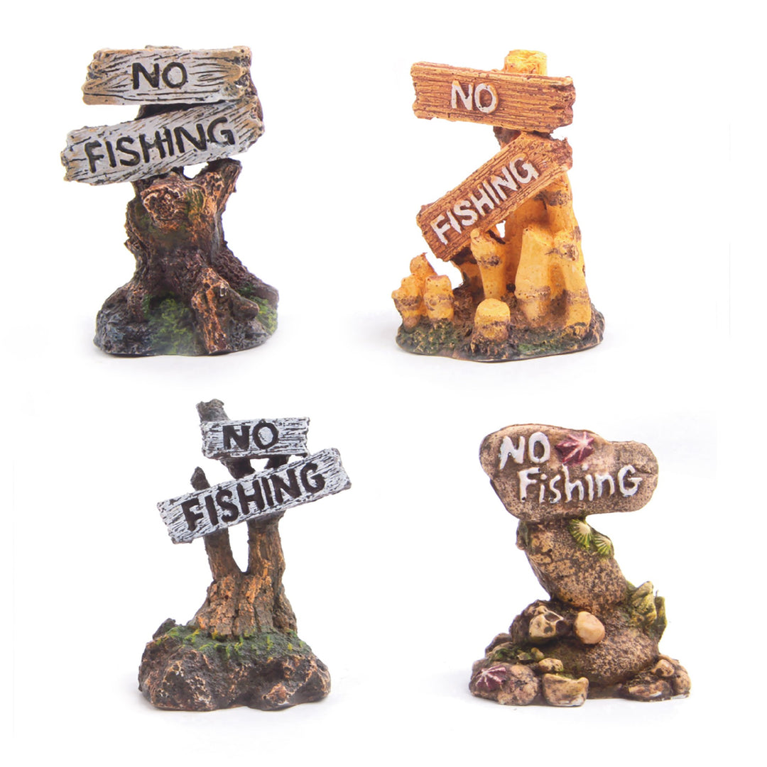 Kazoo Ornament No Fishing Sign With Plants Assorted - Small