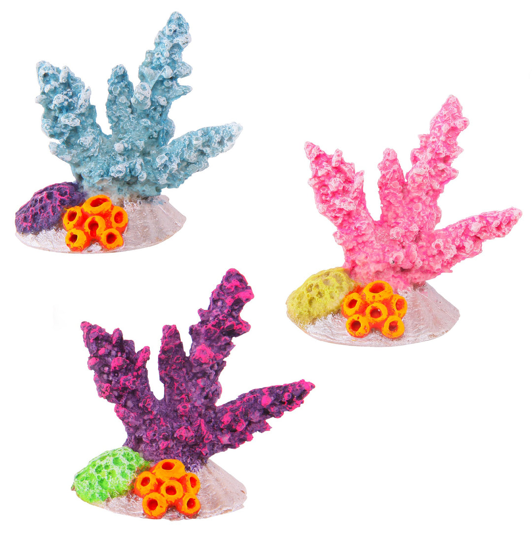 Kazoo Ornament Coral W/shell Asst-mini-purple/blue/pink