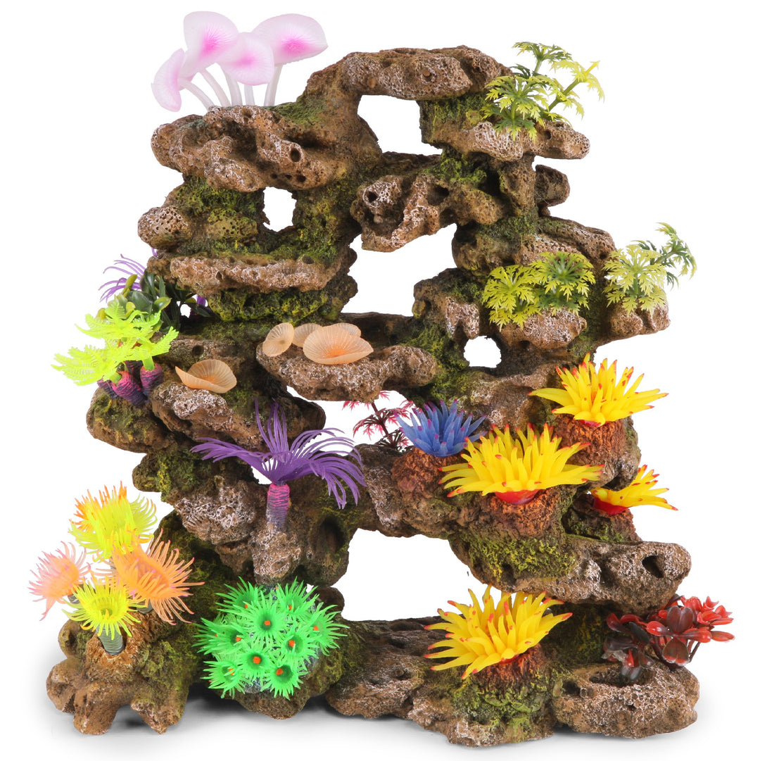 Kazoo Ornament Coral Stone Formation W/plants Giant