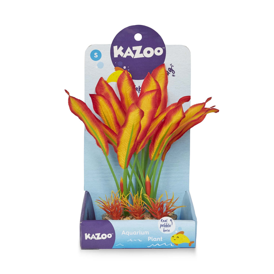 Kazoo Aquarium Plants Silk Thin Leaf Purp/oran - S 15cm