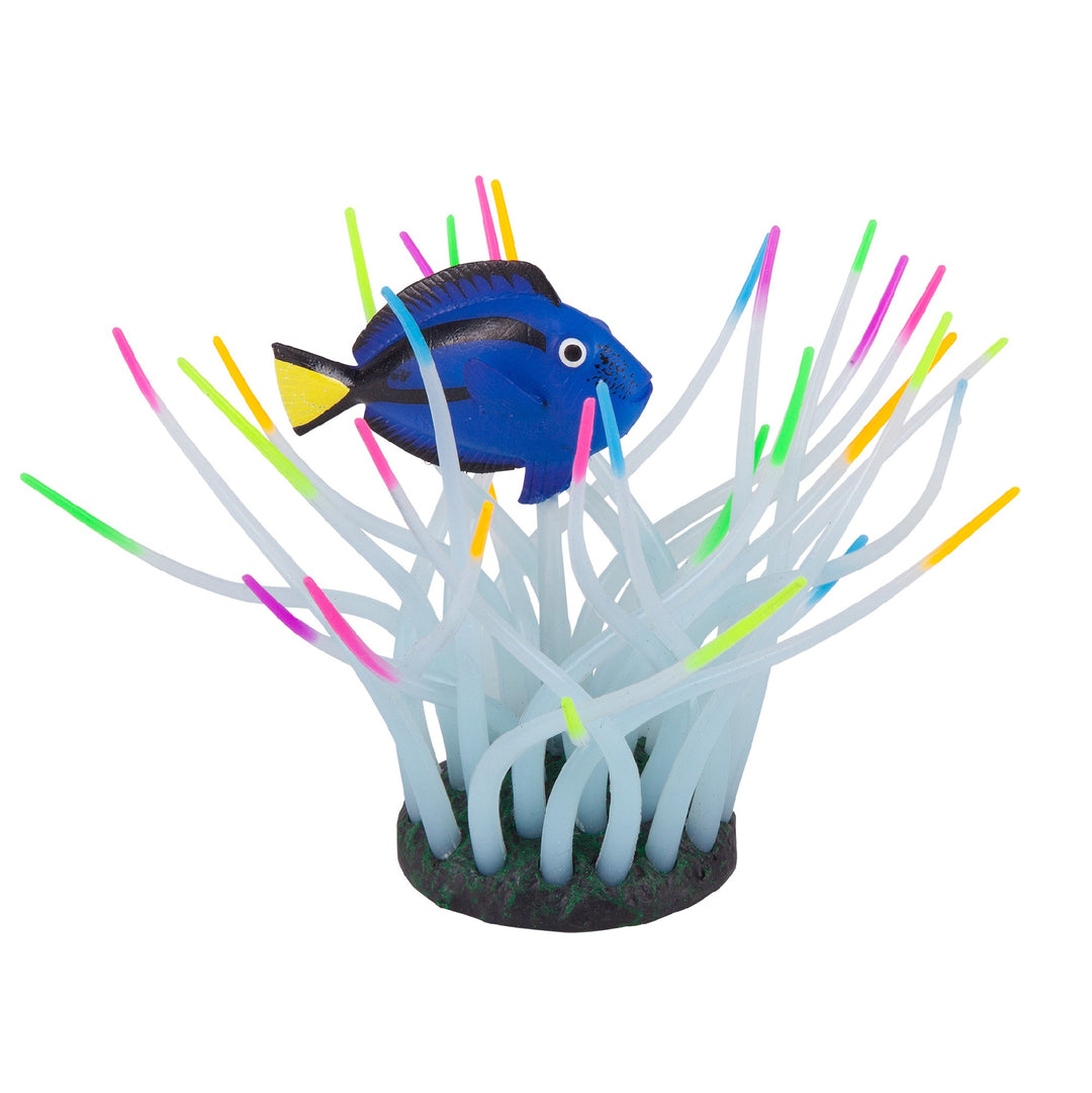 Kazoo Aquarium Plants Silicone Sea Anemone W/blue Tang Small