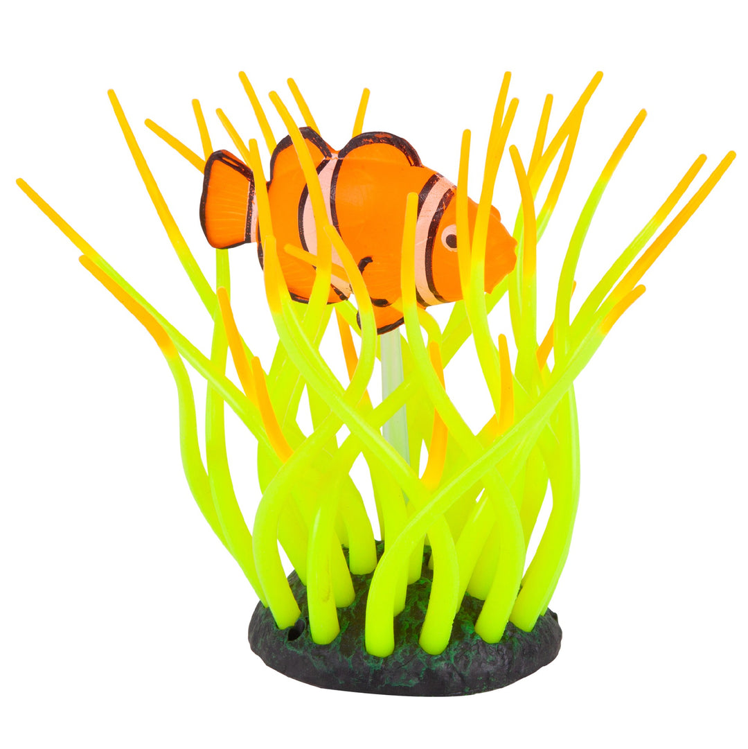 Kazoo Aquarium Plants Silicone Sea Anemone W/clown Fish Small