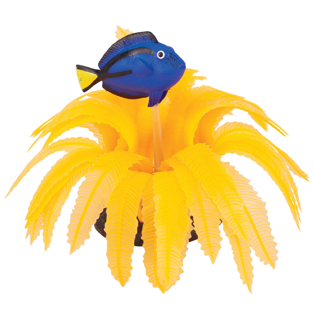 Kazoo Aquarium Plants Silicone Orange Fern W/blue Tang - M