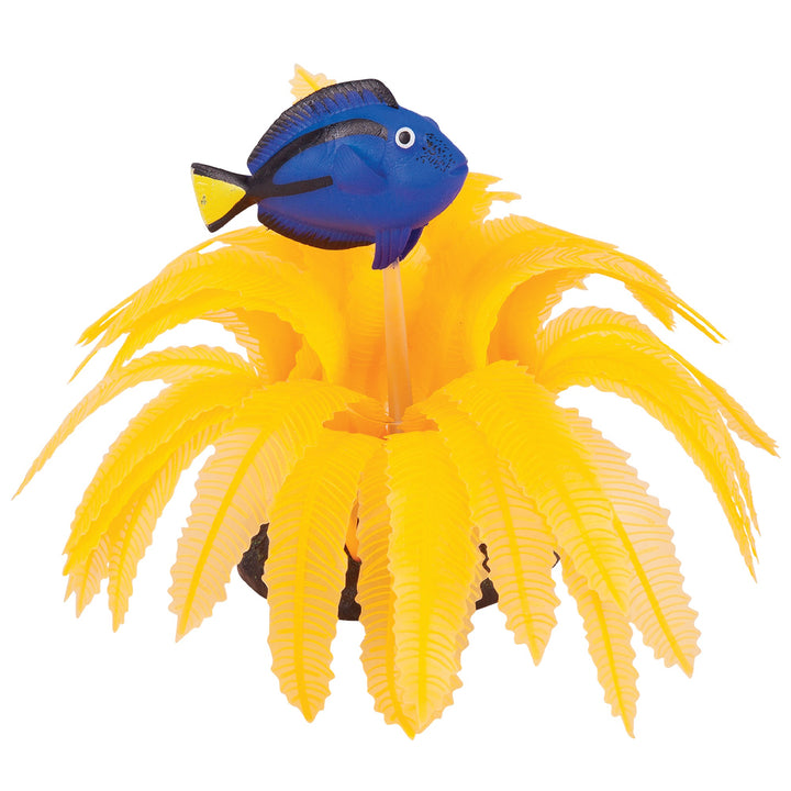 Kazoo Aquarium Plants Silicone Orange Fern W/blue Tang - M